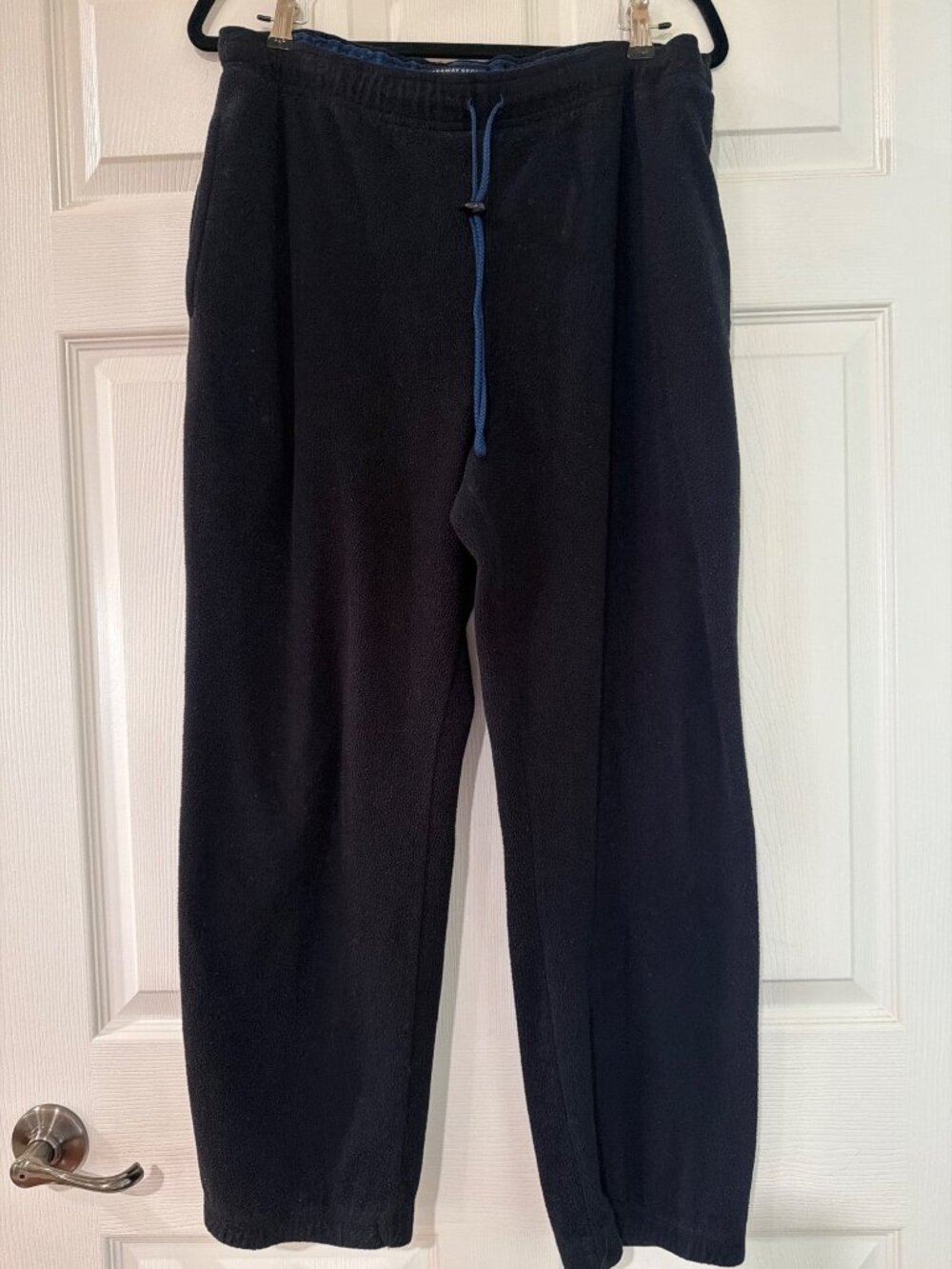 Hathaway Sport Mens Black Fleece Pants Small 28-30 Elastic Waist Made In Canada